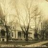 <p>Southern end of Officers&#39; Row, including officers&#39; quarters Buildings 1 through 6 (left-right), looking north, ca. 1910.</p>